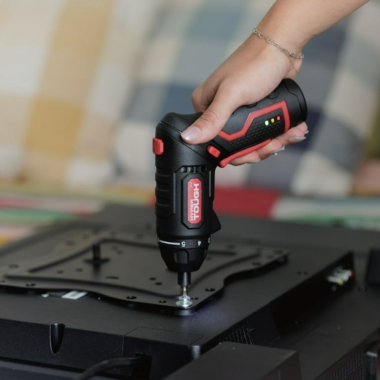 HYPER TOUGH 4V Rotating Head Cordless Screwdriver 2-Position Handle 6062