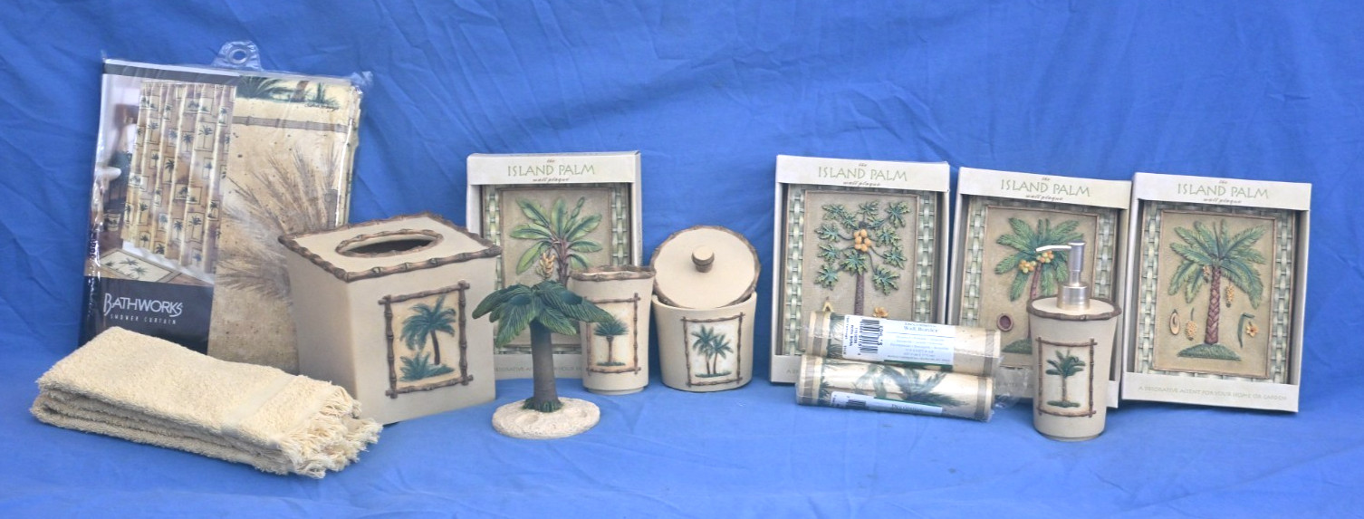 HUGE COMPLETE NEW SET of BETH YARBOUGH’s BORA-BORA BATHROOM DECOR