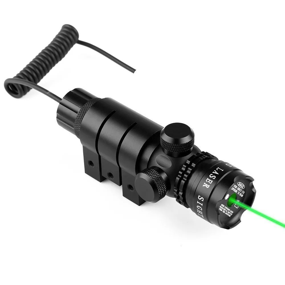 Green Laser Sight Rifle Dot Scope Laser Remote Switch Rail Barrel Mount ASN