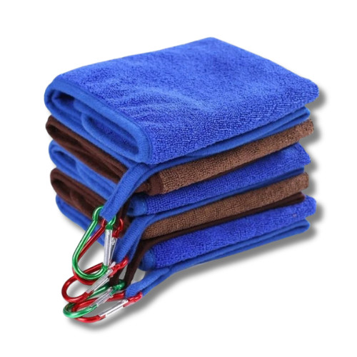 Fishing Towel Cloth with Clip - Carp Barbel Pike Fishing - Soft & Durable UK
