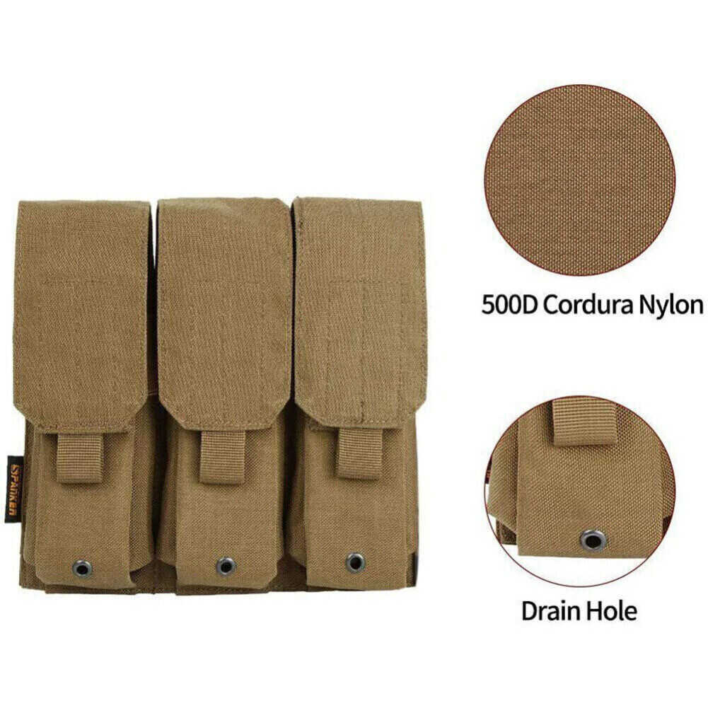 Molle Tactical Magazine Pouch Triple Rifle Pistol Gun Military Hunting Mag Bags