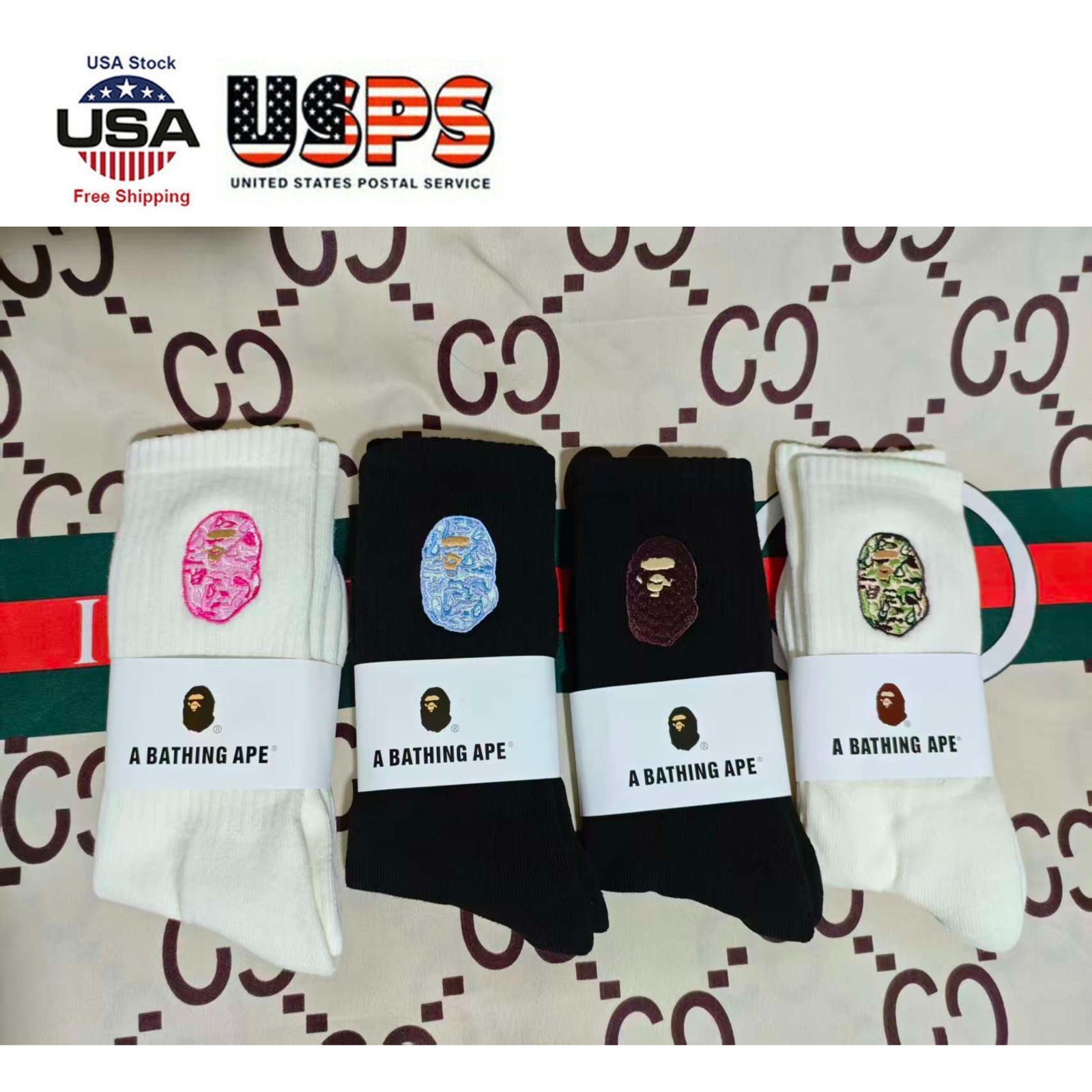 4PCS Bape socks AUTHENTIC