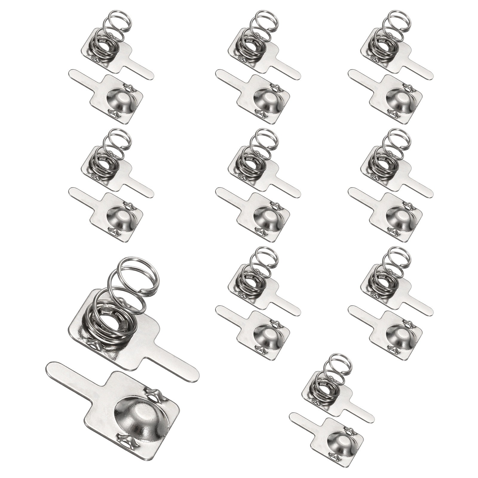 10Pcs Battery Spring Contact 9.5 x 9mm Positive Negative Unipolar, Two Way