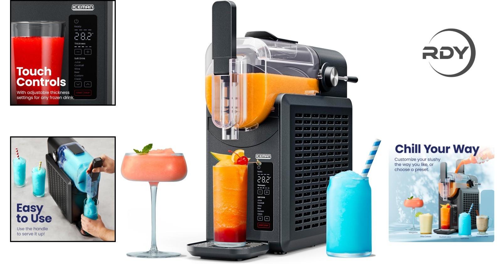 Chefman Slush-Ease 68oz Drink Maker - Automatic Cleaning & Creative Beverages