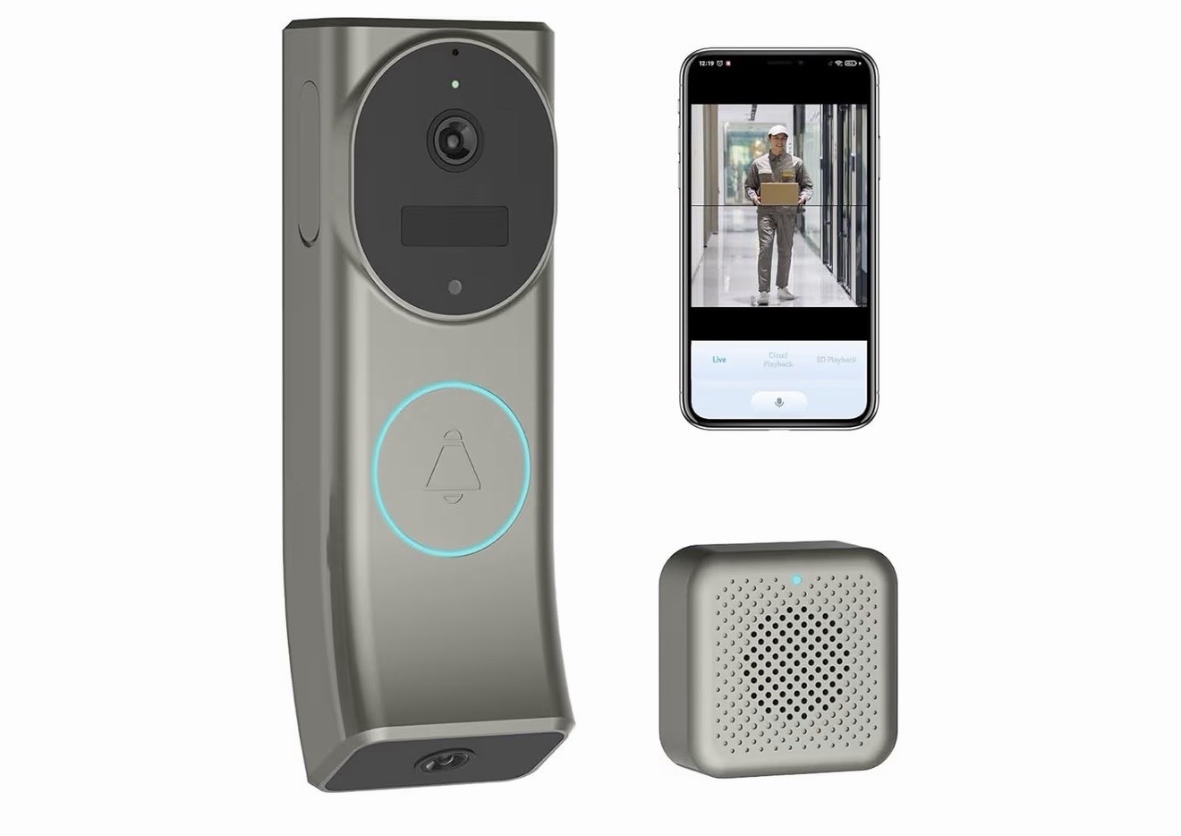 Dual Camera Video Doorbell Wireless - Front Door Camera with Delivery Guard chim