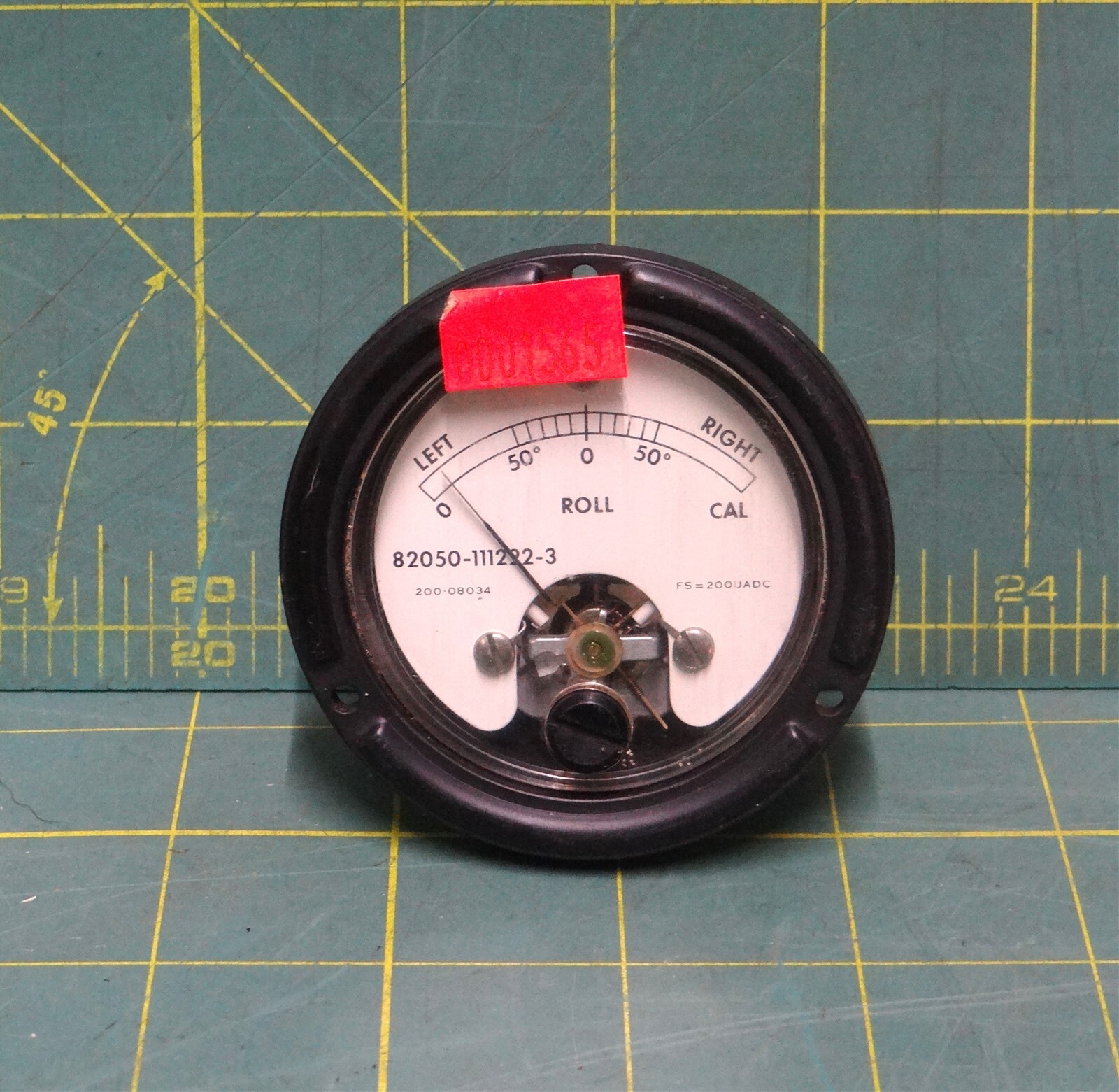 Phaostron Aircraft Inclinometer, P/N 82050-111222-3, Range 50-0-50 Degrees