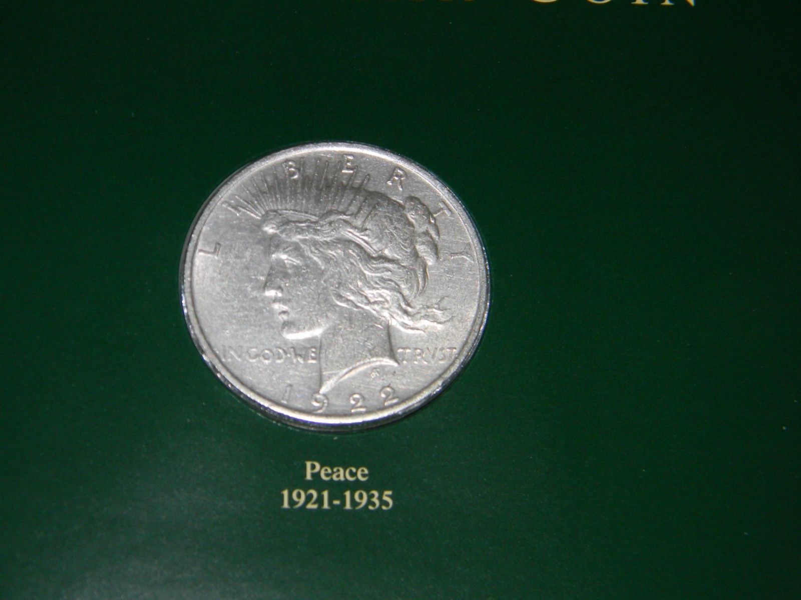 1922 "P" Peace SILVER Dollar $1 MS High grade BU Uncirculated W/1985 22 Cent Sta