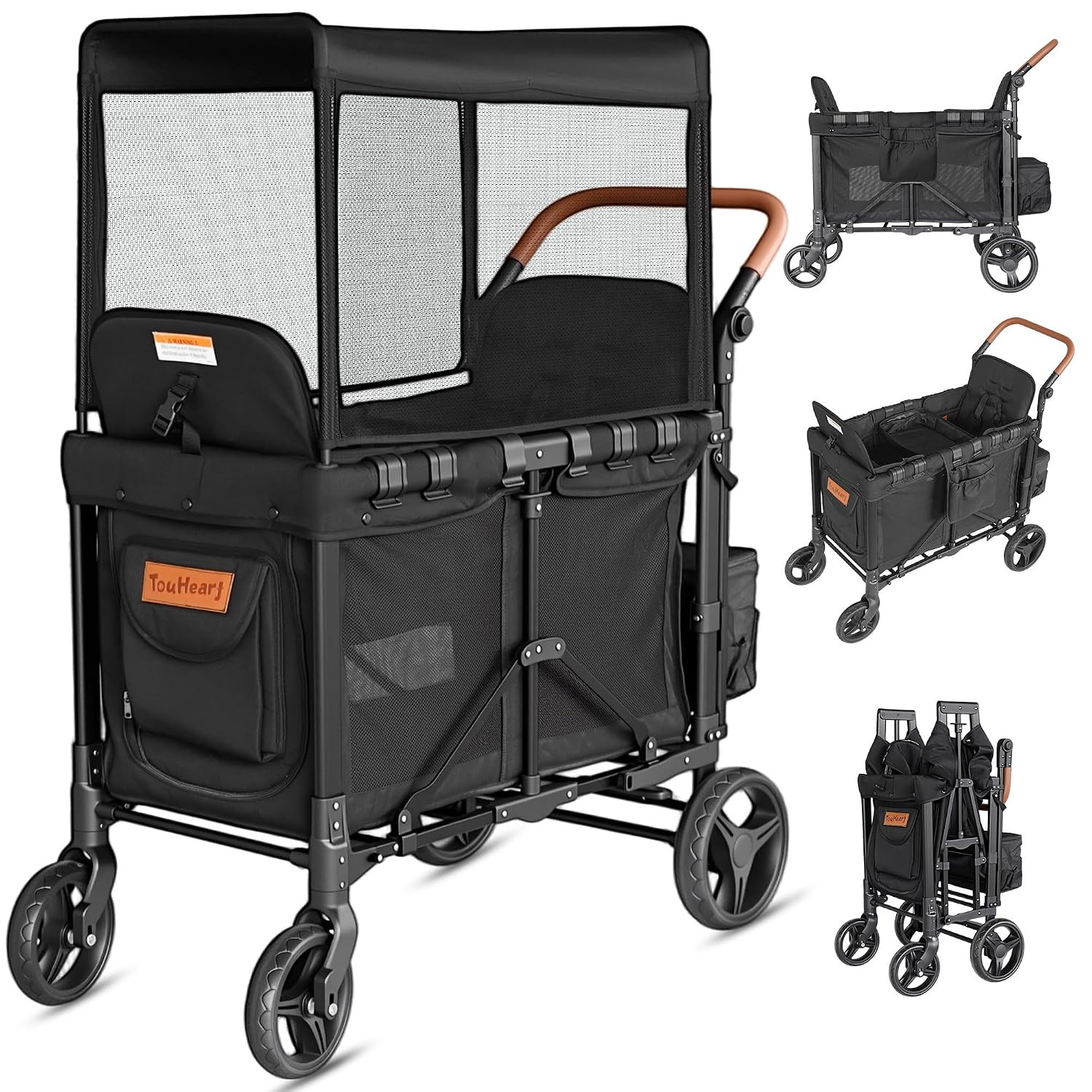 JML002 Wagon Stroller for 2 Kids - Double Seater Push Stroller with Canopy | Col