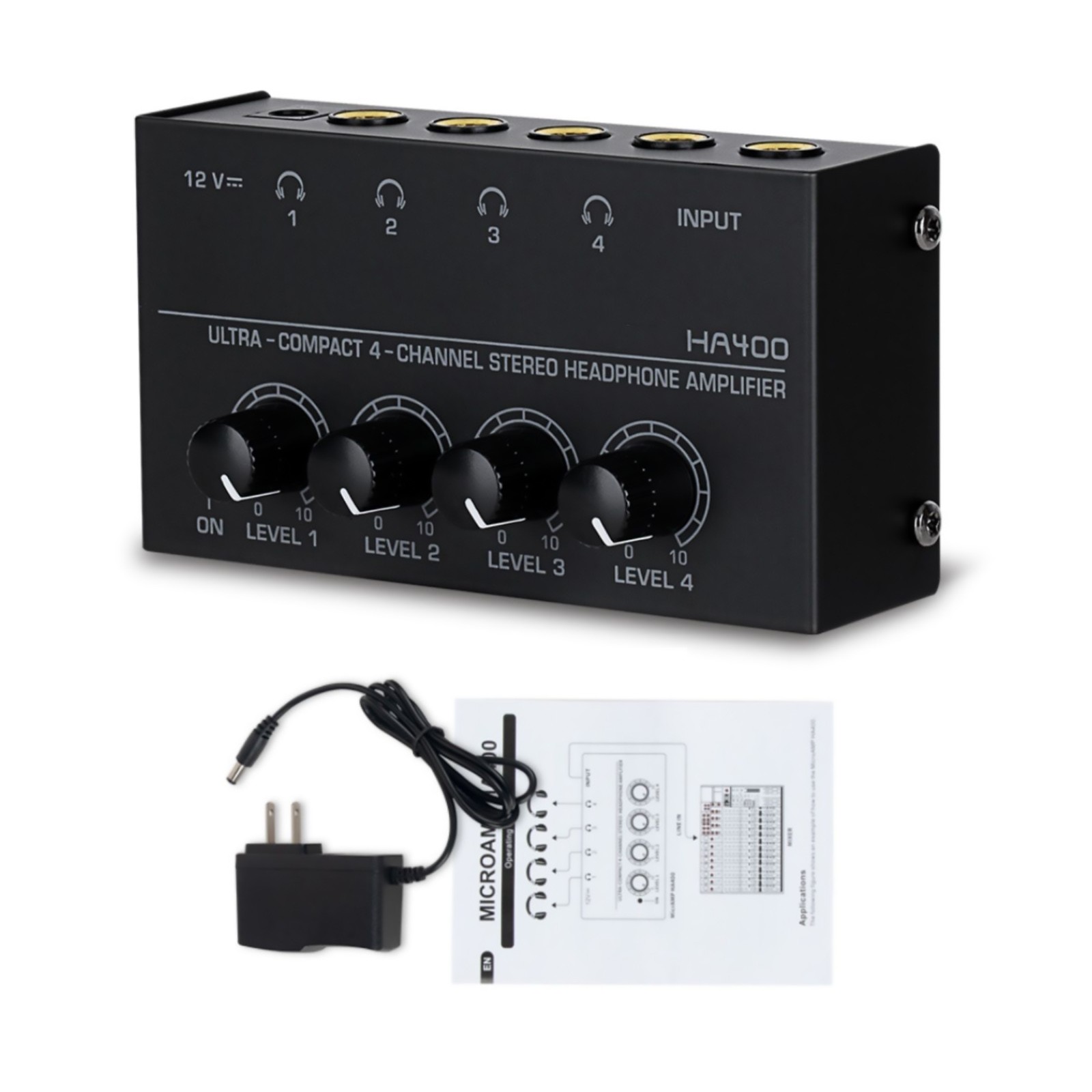 4 Channels Mini Stereo Headphone Ultra-Compact Audio Amplifier For Earphone