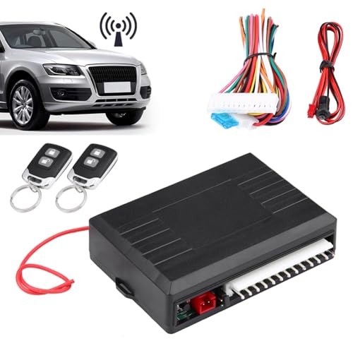 Remote Car Door Lock Kit with Control Box, 2 Key Fobs | Includes Hardwired