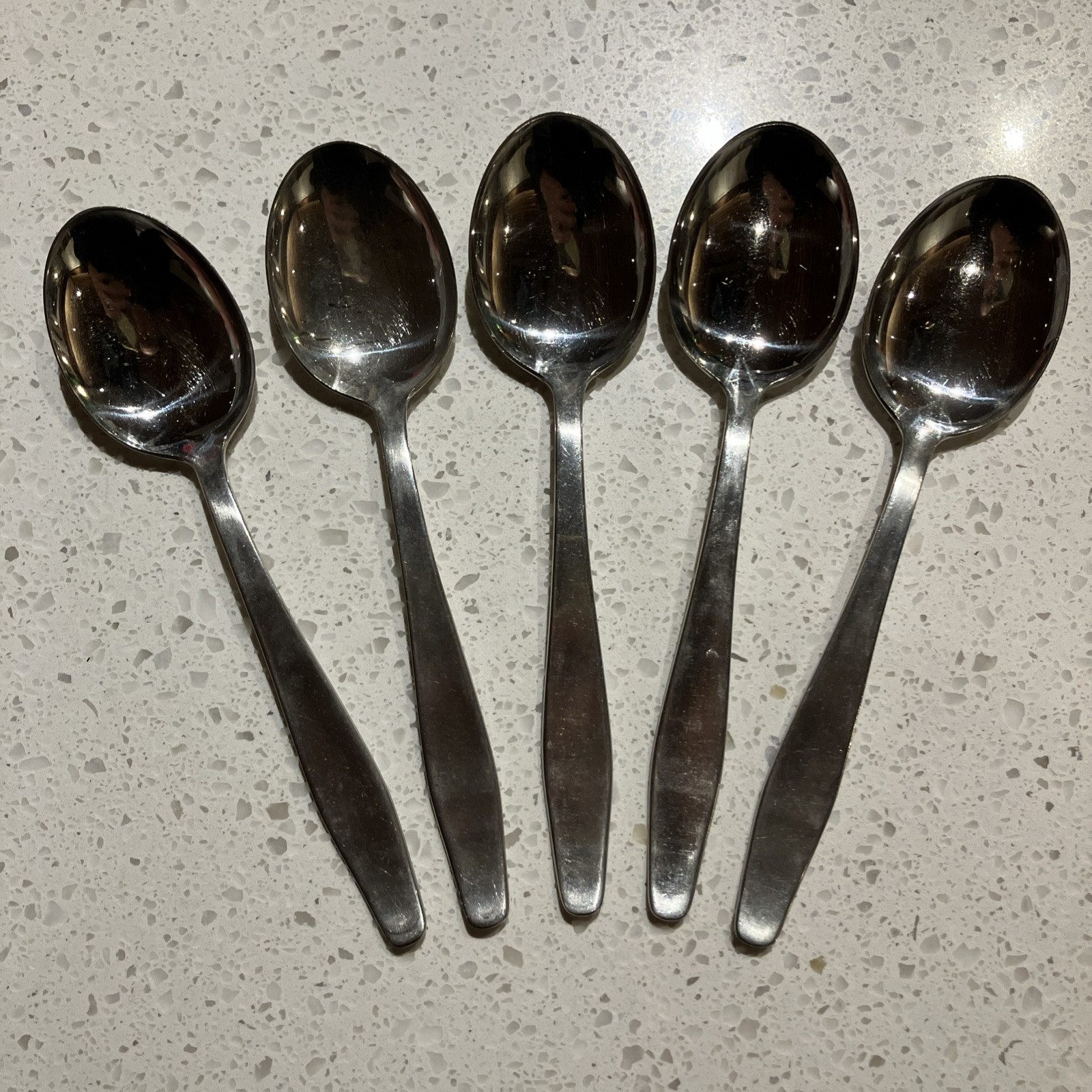 Set 5 Table Soup Spoons ESM7 by ESM Stainless 12/18 Germany