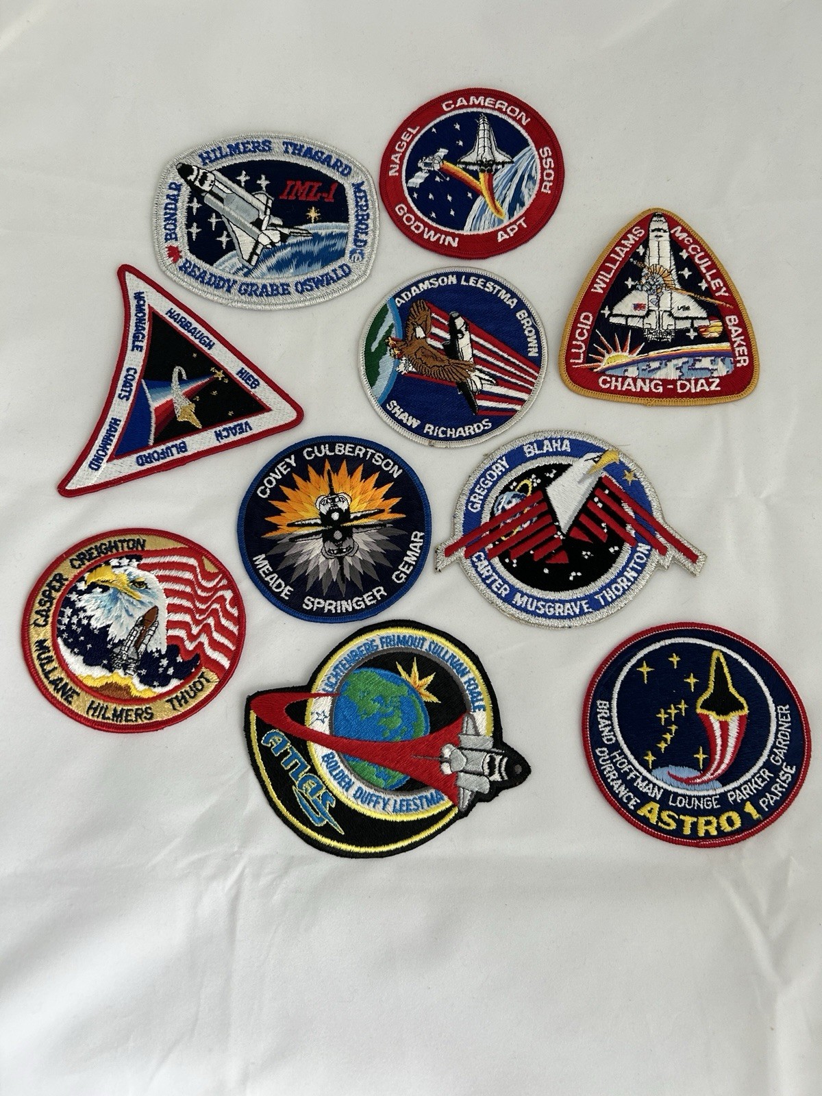 Vintage Lot of 10 NASA Embroidered early Space Shuttle mission patches 1983 2002
