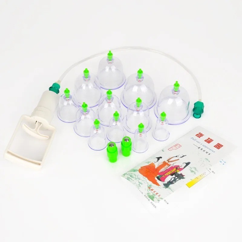 Vacuum Cupping Therapy Set Massage Cups Pump Gun Body Massage Kit 12PCS