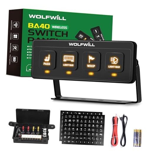 Wireless Switch Panel, 164 Ft Remote with 4 Control Modes Memory 4 Gang