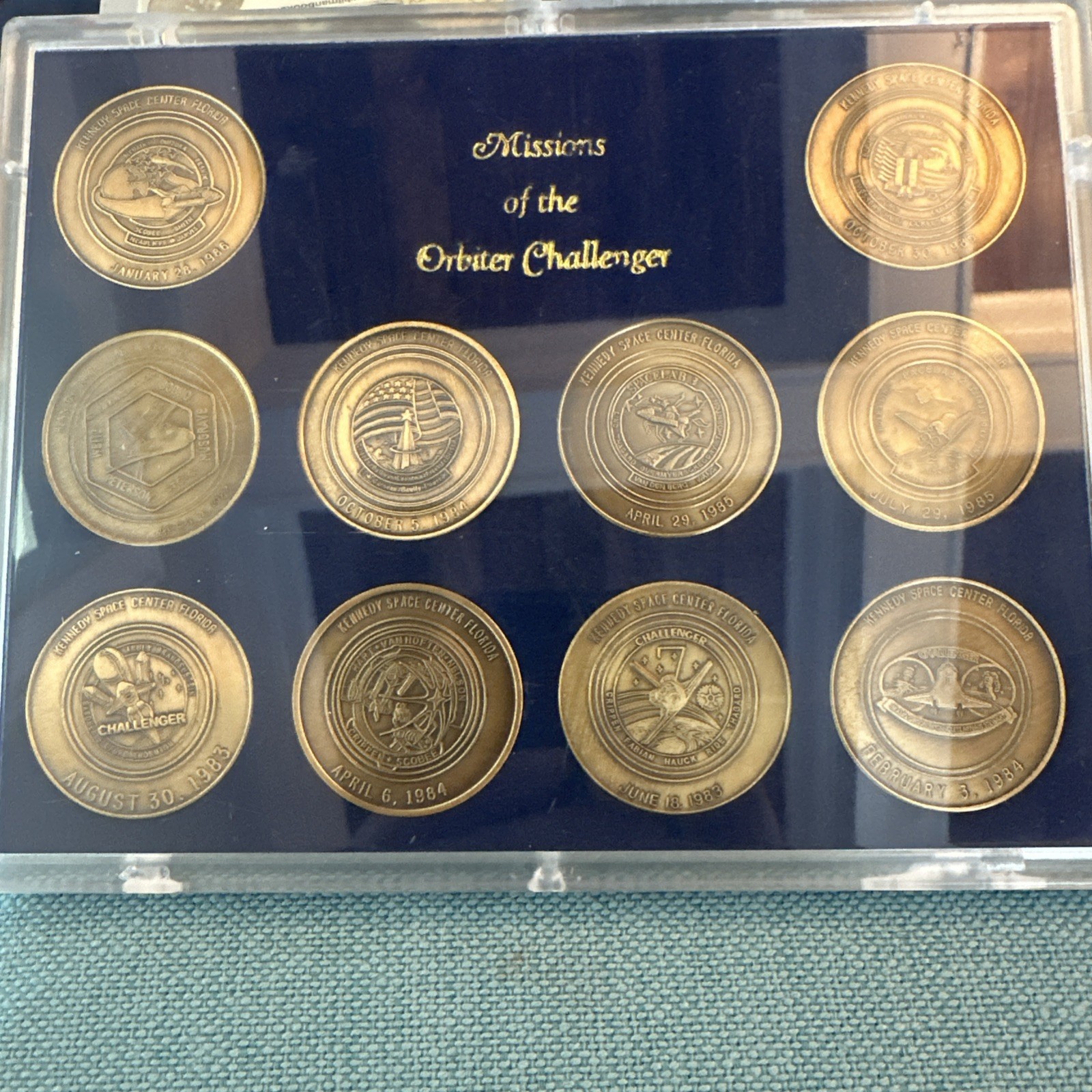 Missions of the Orbiter Challenger Medallion Coin Collector Set