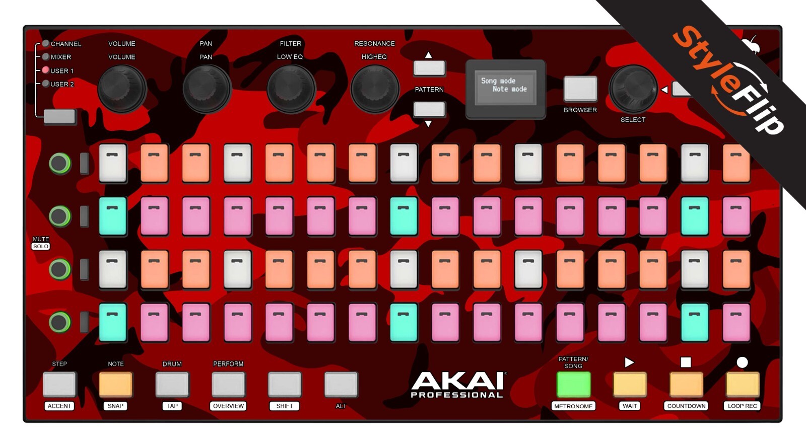 Akai Fire Skin | Camo Red | Protective Decal | StyleFlip Skins