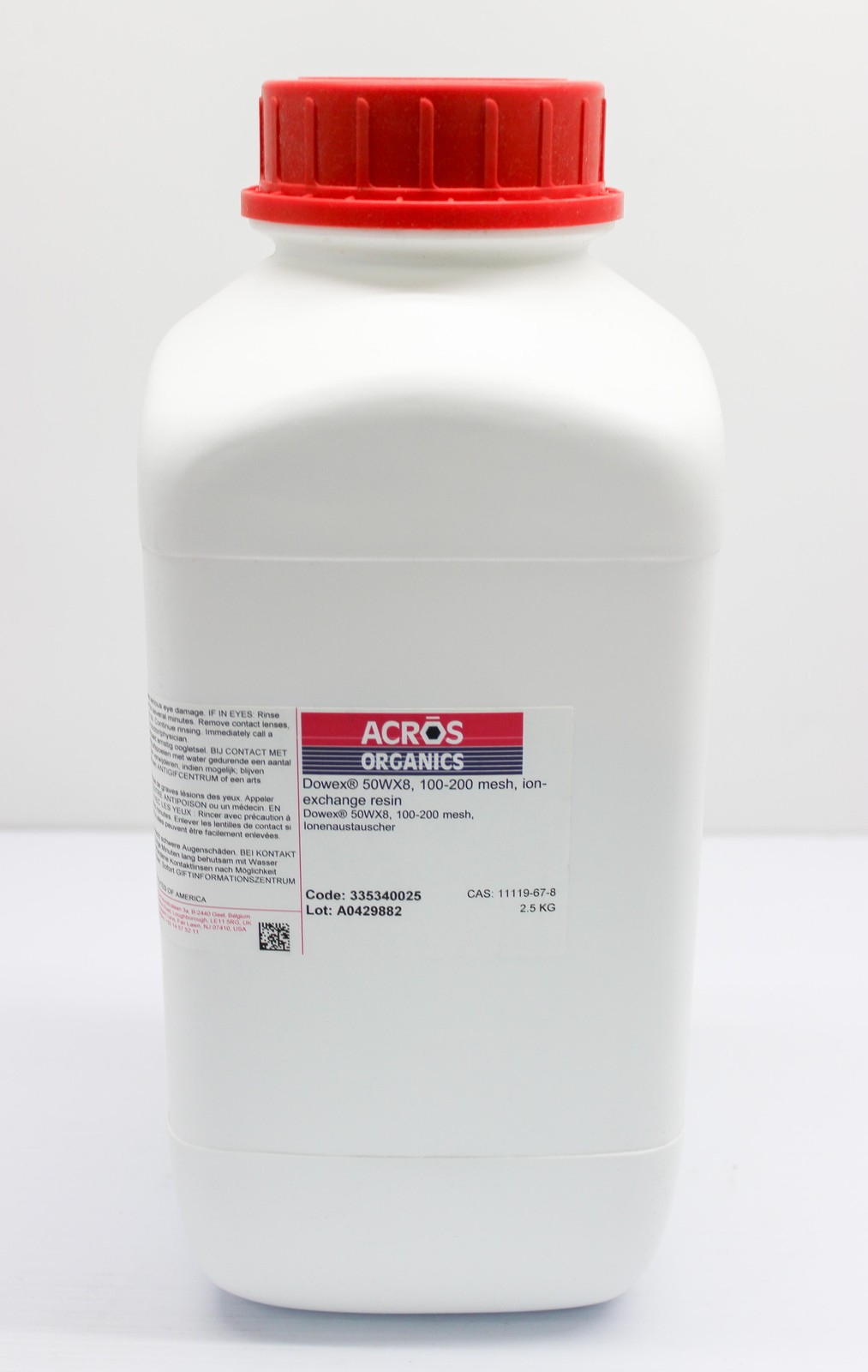Acros Organics Dowex 50WX8 Ion-Exchange Resin 100-200 Mesh Cation E (3320701467)