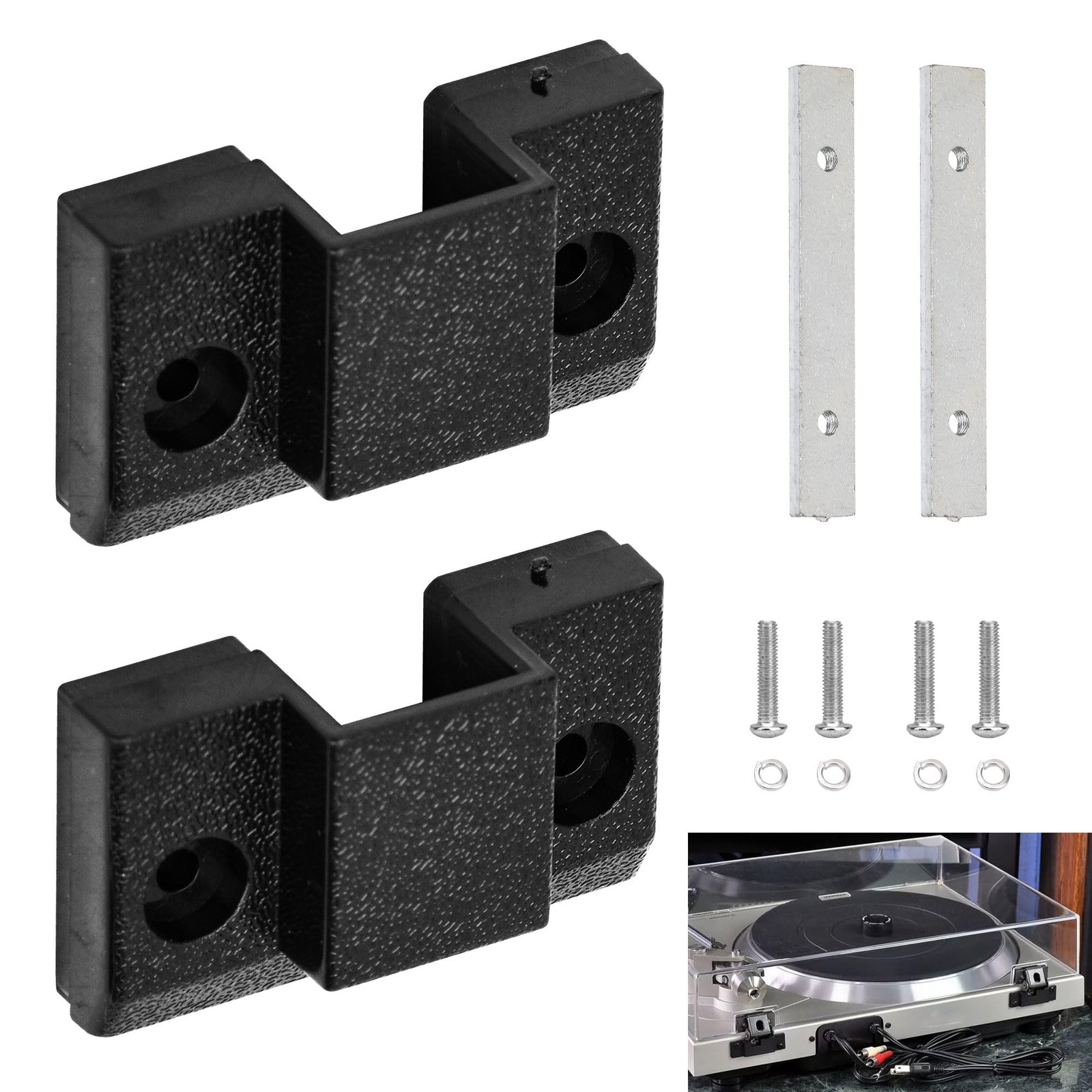 2 Pack Dust Cover Hinge Set Replacement Part for Turntables SL 1200 Black