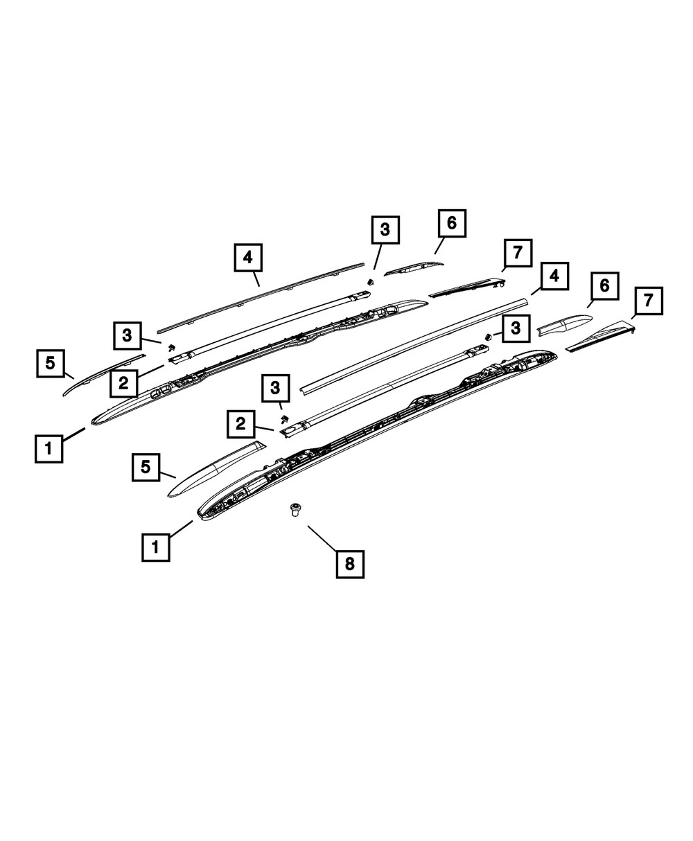 Genuine Mopar Side Rail Cover Right 68502256AA