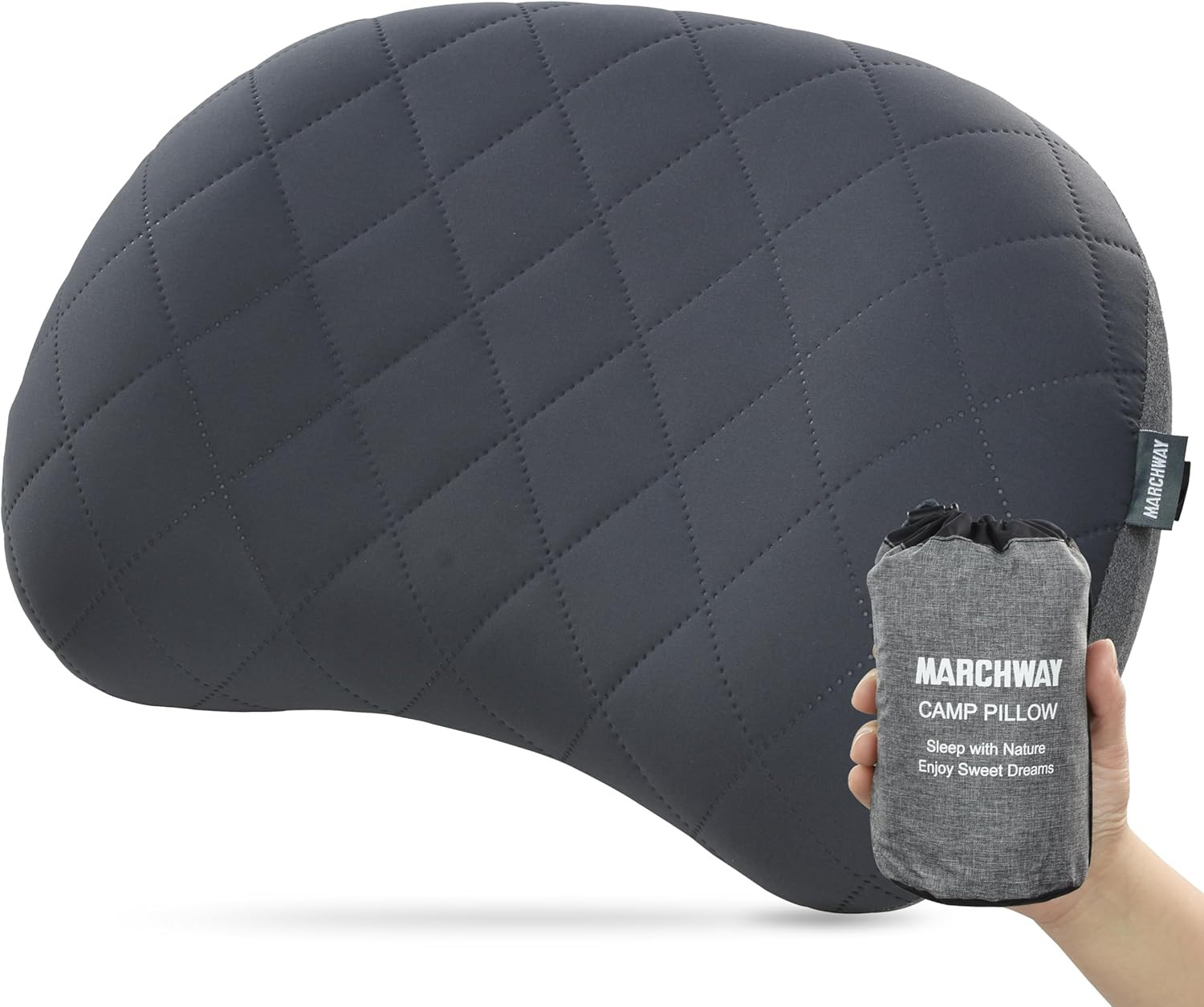 Ultralight Inflatable Camping Pillow with Soft Washable Cover, Compact Compre...