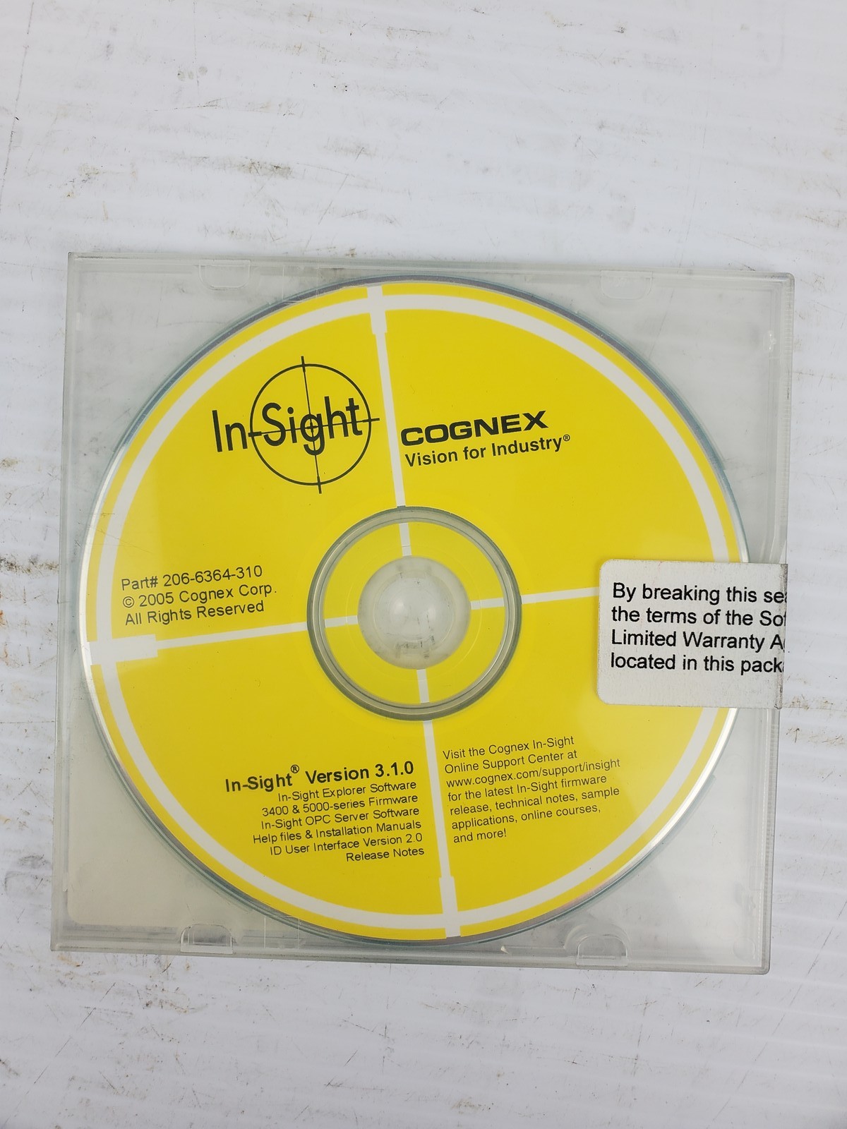 In-Sight 206-6364-310 Cognex Vision for Industry DVD-ROM