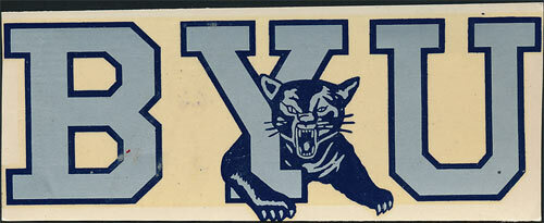 Brigham Young University Original 1940's Decal VTG NCAA Cougars Collegiate BYU2