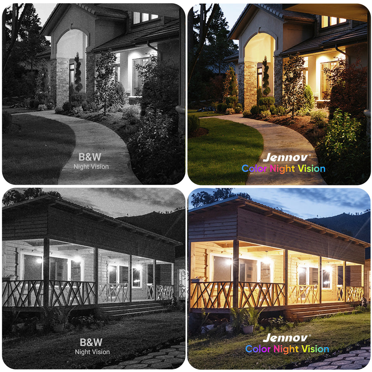 Jennov 5MP Security Camera System NVR with Wide Angle Camera Waterproof 1TB HDD