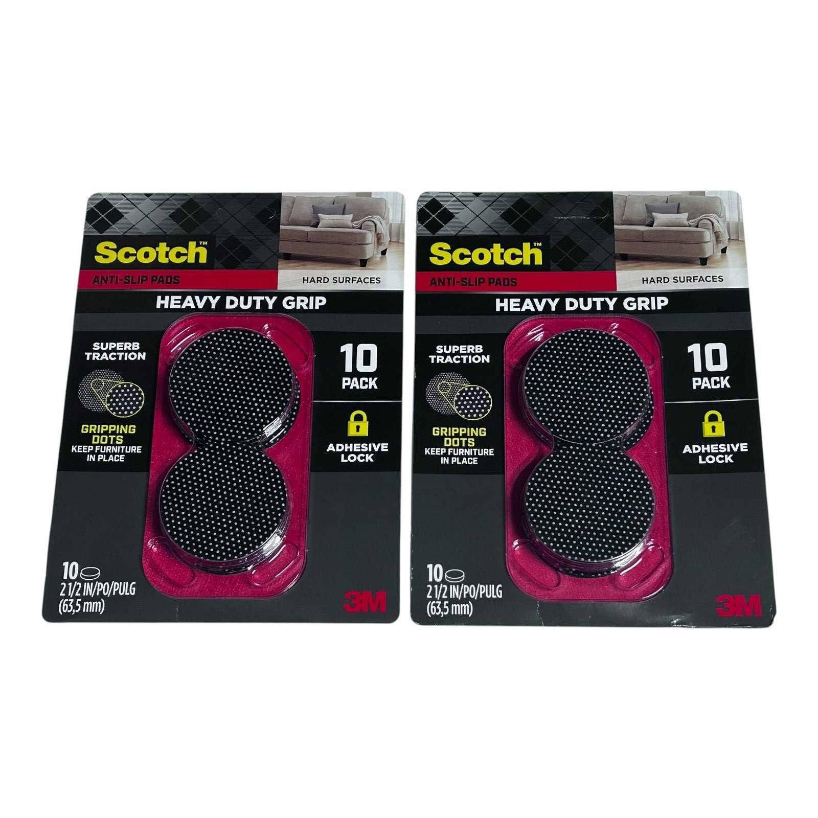 (20) Anti Slip Gripping Pads, Non-Slip 2.5 Inches, Heavy Duty Furniture Leg Pads