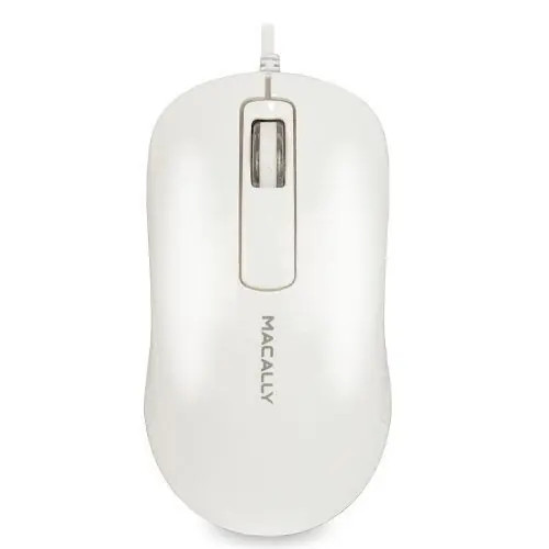 New High Quality 3-Button USB 3D Optical Scroll Mouse (White) , Macally LM-999-0