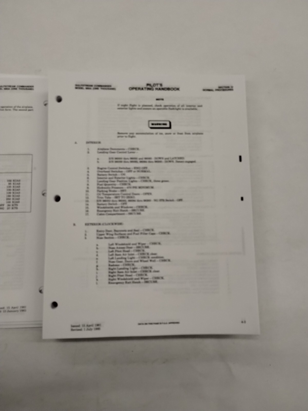 Aero Commander Jetprop Model 695A (1000) Pilots Operating Handbook & Supplements