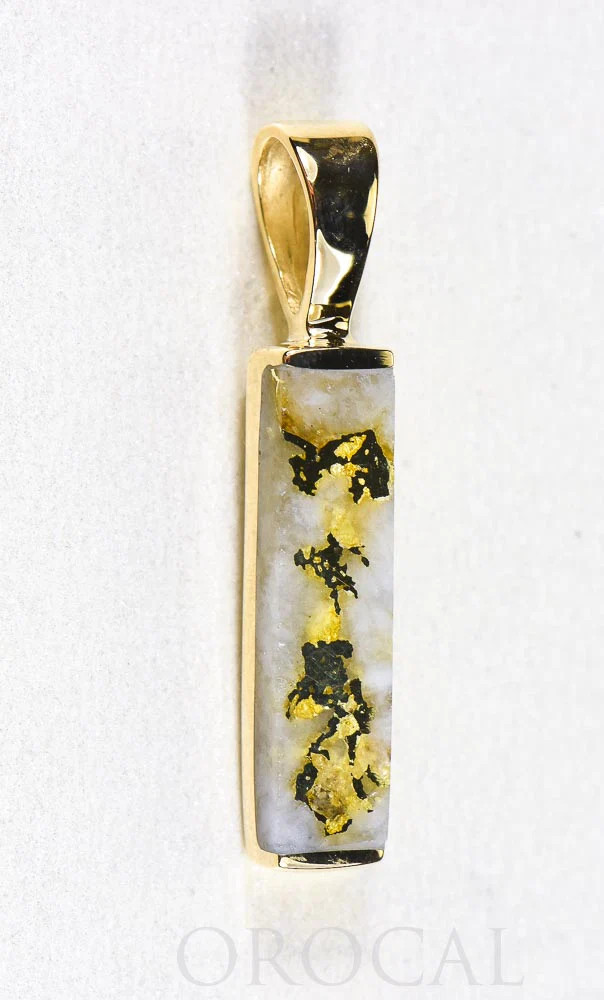 Gold Quartz Pendant  "Orocal" PN894Q Genuine Hand Crafted Jewelry - 14K Gold Yel