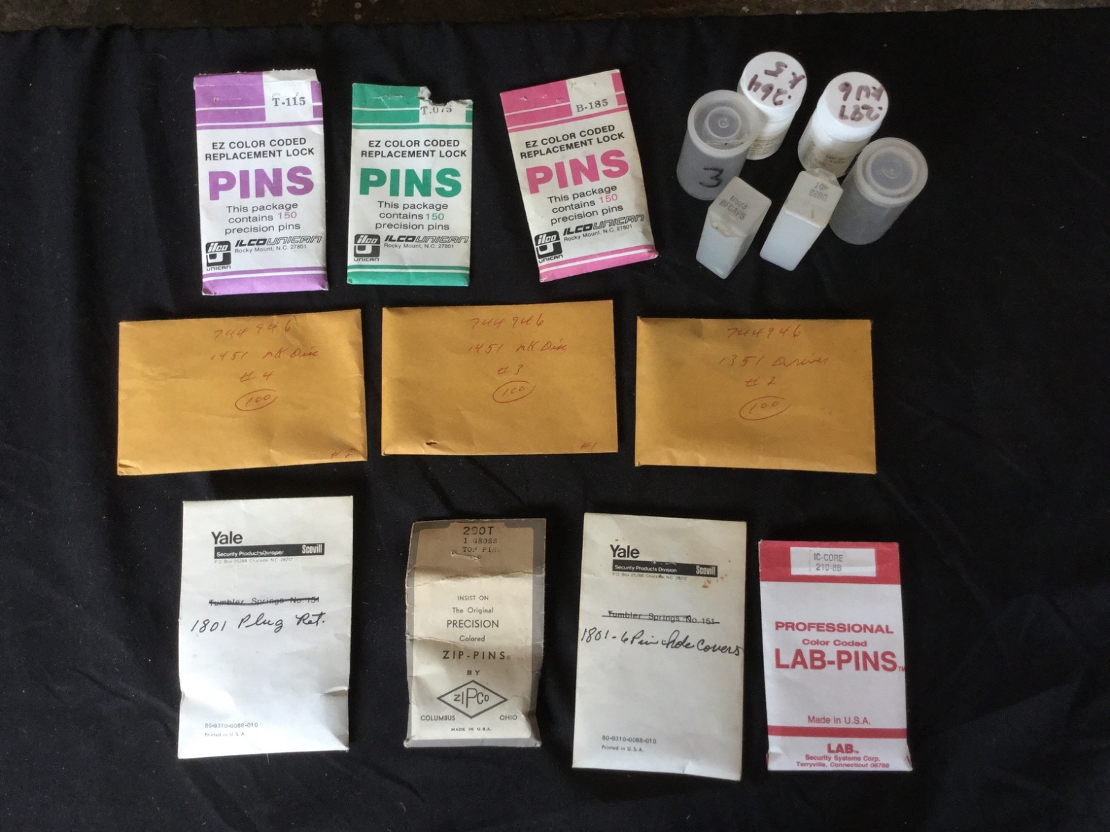 Ilco Unican  IYale Assorted Pins and Cyl parts - Locksmith