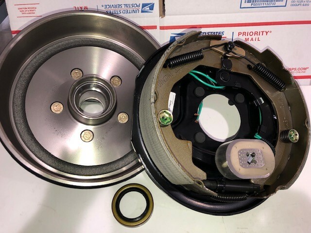 10" Trailer Brake K23-027 electric (right), Drum 8-247-5 & Seal, Ships same Day!