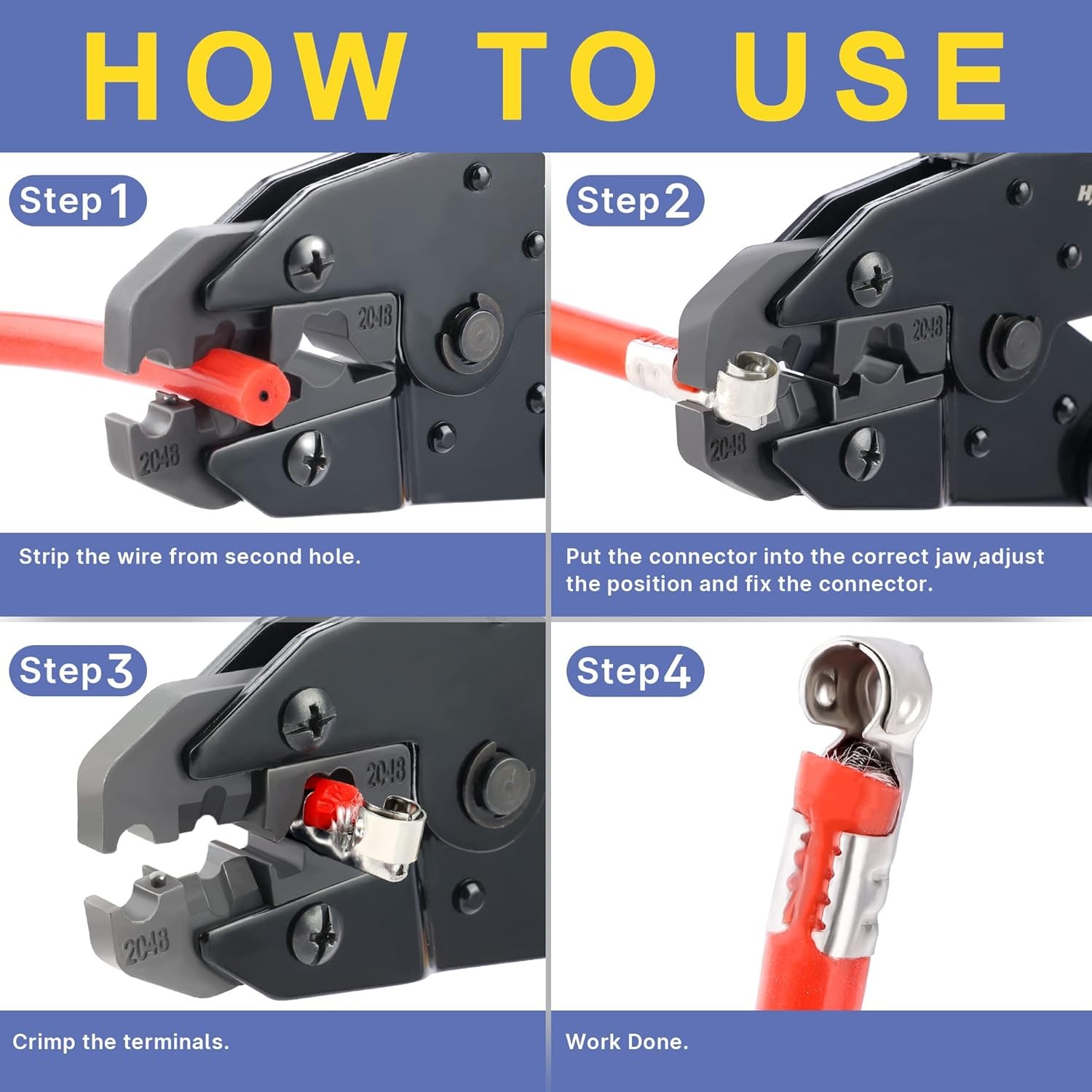 Crimping Tool for Spark Plug Ignition Wire 8.5Mm Ratchet Wire Crimp