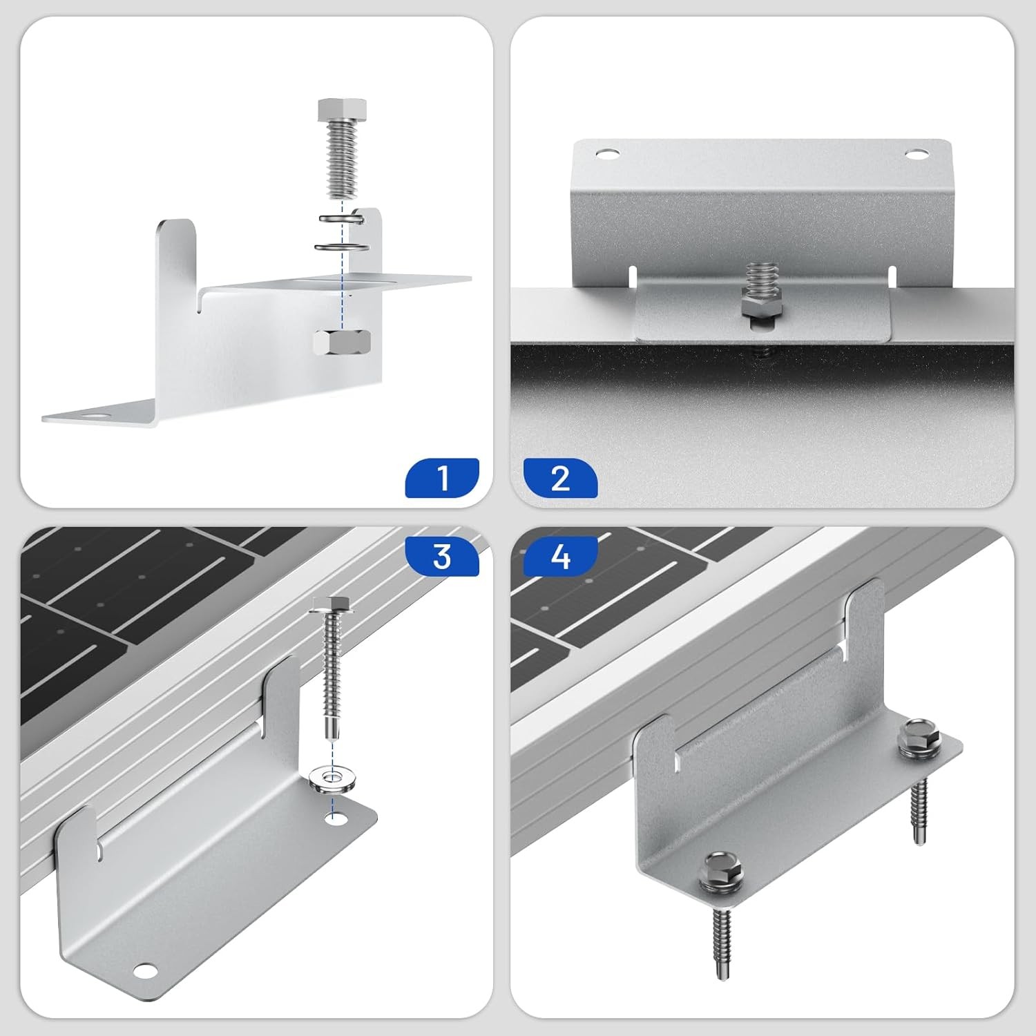 16 Units per Set Solar Panel Mounting Z Brackets, Solar Panel Mounting Brackets