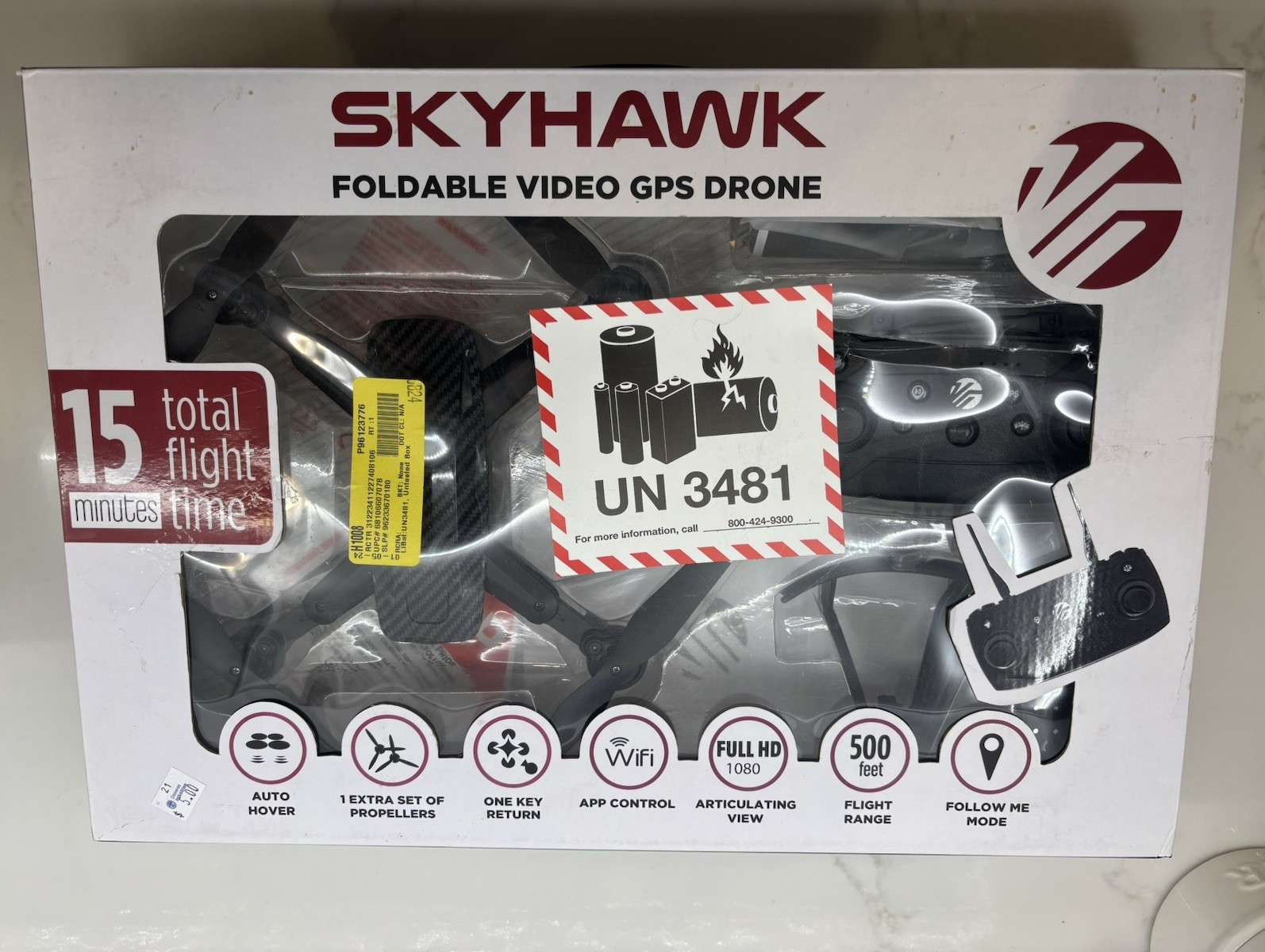 Skyhawk Foldable Video GPS Drone Quadcopter Black App Control FPV Camera
