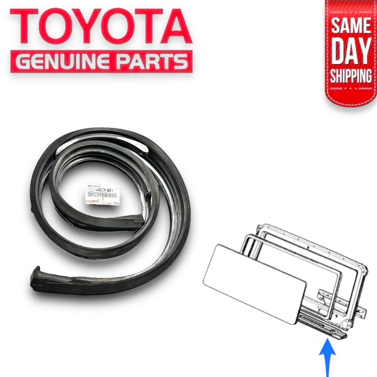 69 - 84 TOYOTA LAND CRUISER FJ40 BJ40 FRONT WINDSHIELD WEATHERSTRIP SEAL OEM NEW