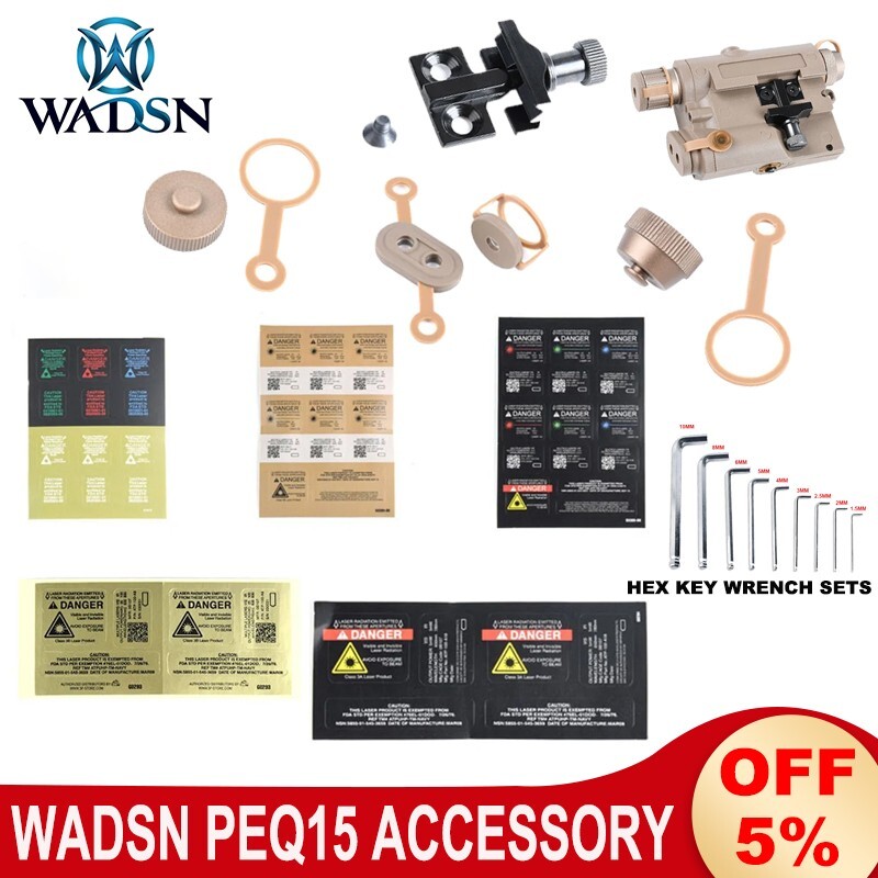 Wadsn Hunting Accessories PEQ15 Battery Cover Laser Sticker Steel Allen Key