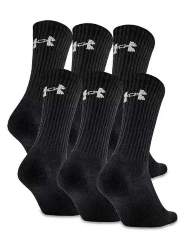 Under Armour Charged Cotton 2.0 Crew Socks, 3 Pairs Size Medium