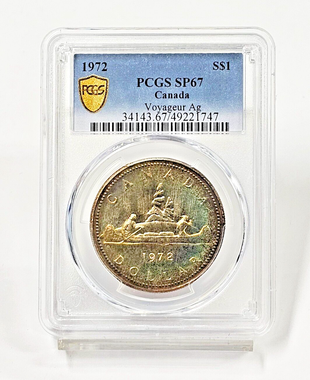 1972 Canada Voyager Ag S$1  PCGS SP67