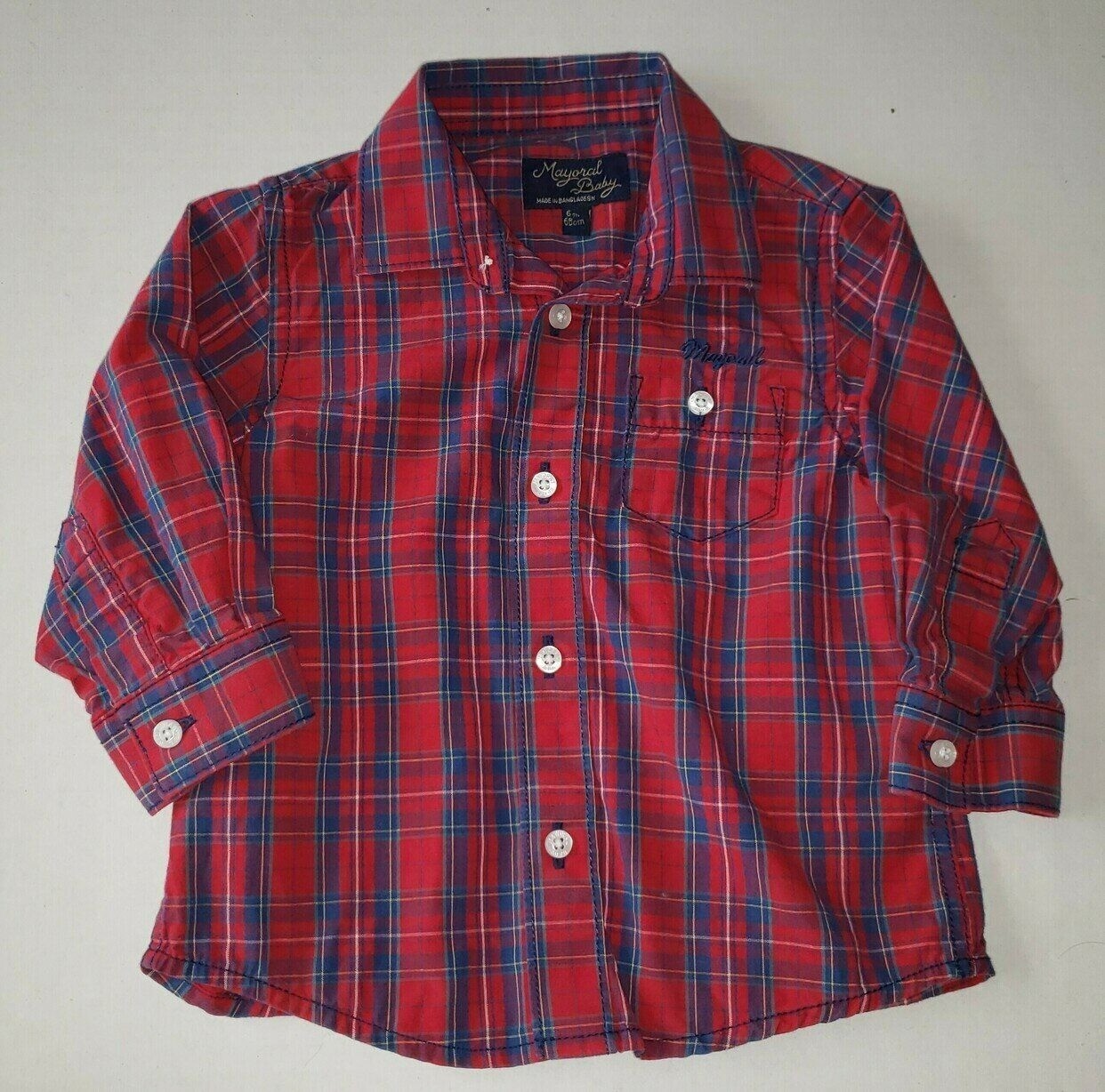 Mayoral Baby Red Button Up Infant Shirt
