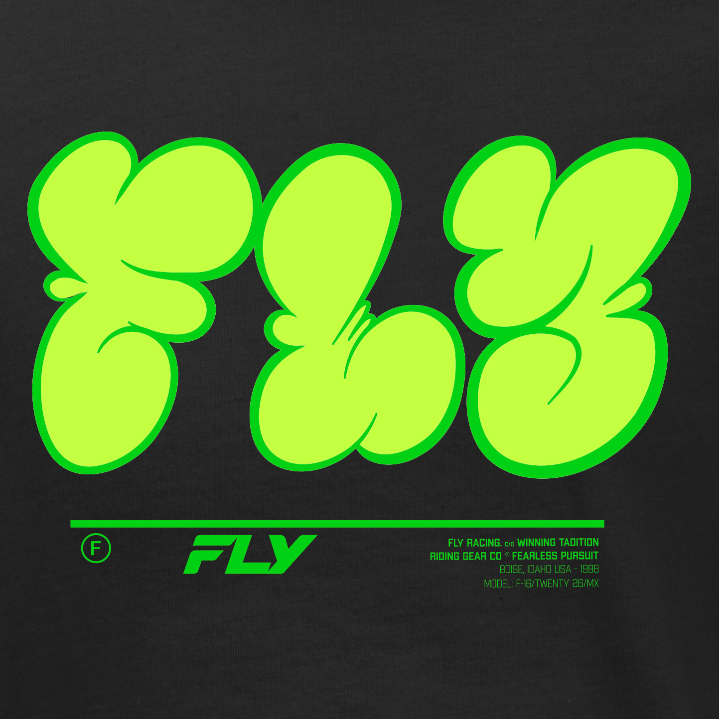 FLY RACING - Youth Graffiti Tee Black Ys | 354-0413YS
