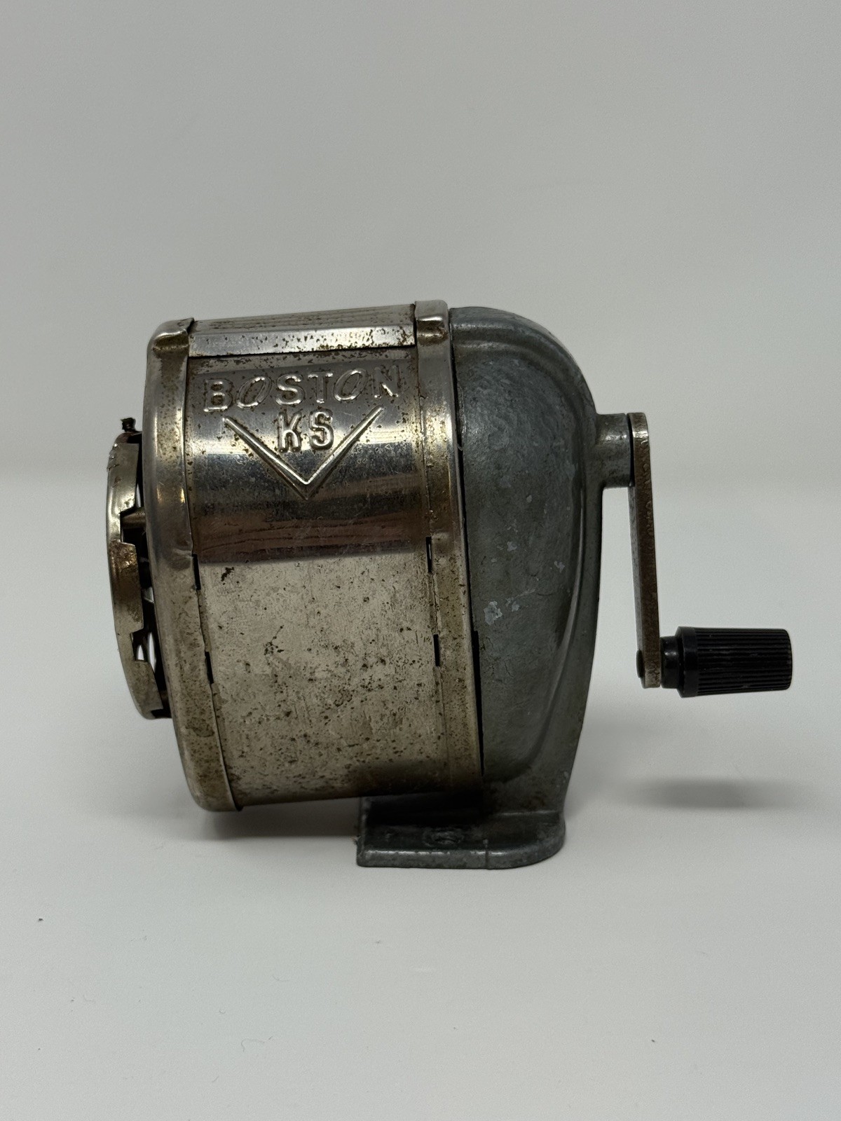 Vintage 1960-70’s BOSTON KS model School Pencil Sharpener  8 Hole Sizes Metal