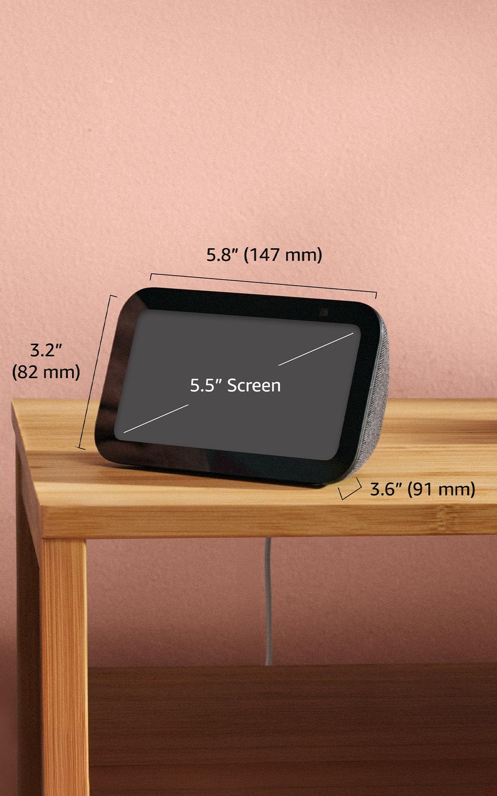 Amazon Echo Show 5 (newest model), Smart display, Designed for Charcoal