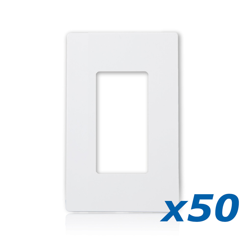 50 x Screwless Decorator Outlet Wall Plate GFCI Rocker Switch Cover 1 Gang
