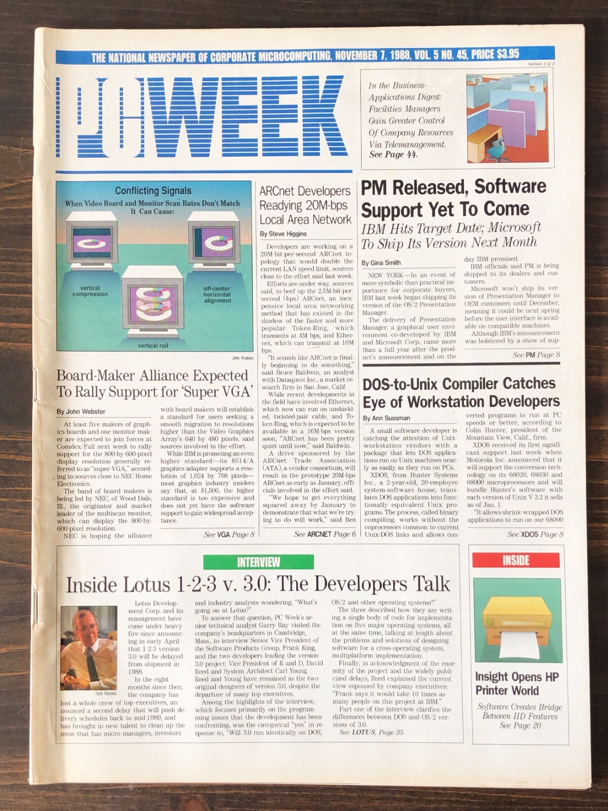 PC Week - 1988 Nov 7, 14, 21, 28 - Lot of 4 Newspaper