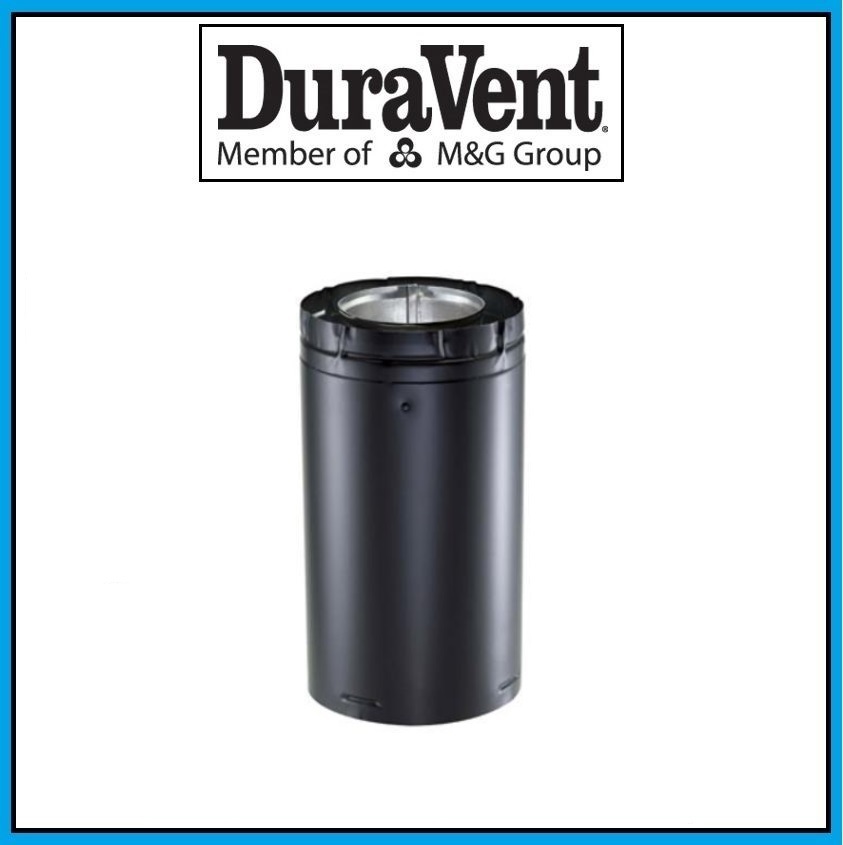DURAVENT DirectVent Pro 4" x 12" Galvanized Outer Black Pipe #46DVA-12B