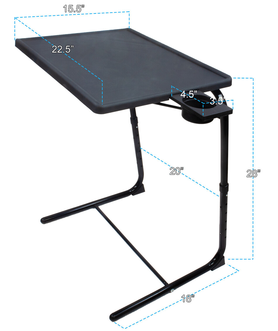 TV Tray Table Portable Foldable & Adjustable Laptop, Eating Plastic Tray Table