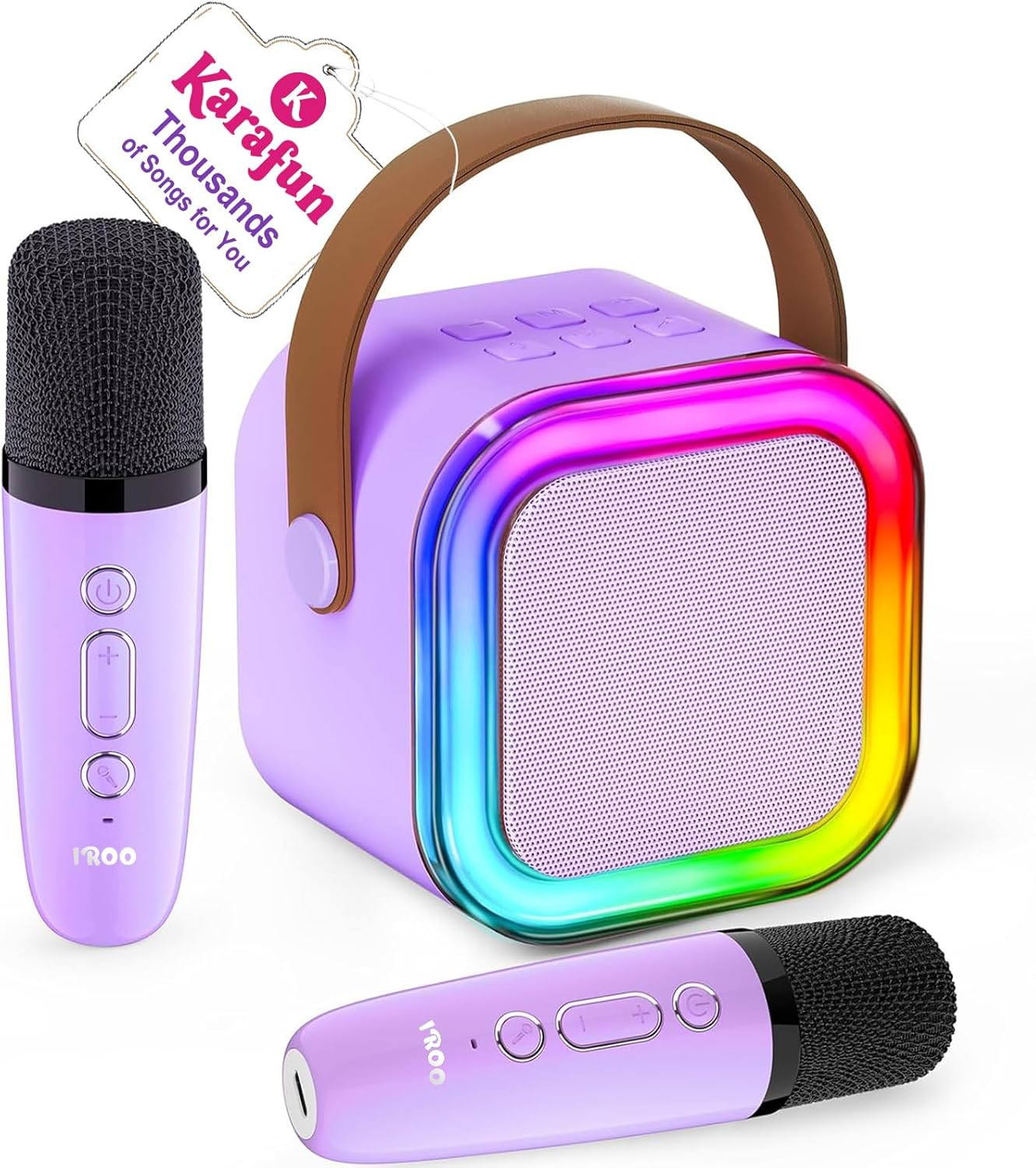 Portable Mini Karaoke Machine for Kids - 2 Wireless Mics & MP3 Player