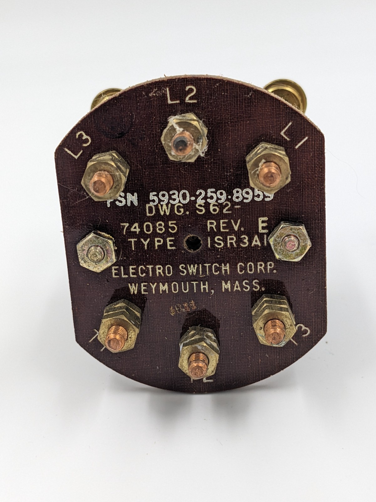 FSN 5930-259-8959 / 3 Pole / 2 Position Submarine Rotary Switch 10A / 120 VDC